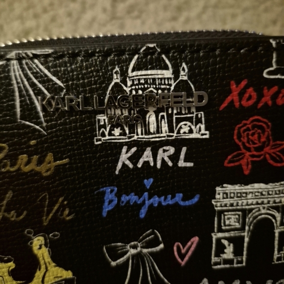 Karl Lagerfeld Multi Color Paris Theme Wallet - Picture 5 of 7